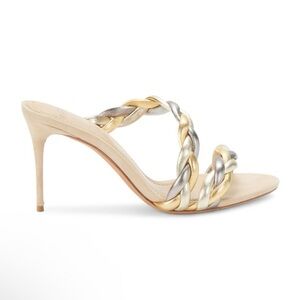 Alexandre Birman Womens Selena 85 Metallic Leather Sandals Heels EU 39